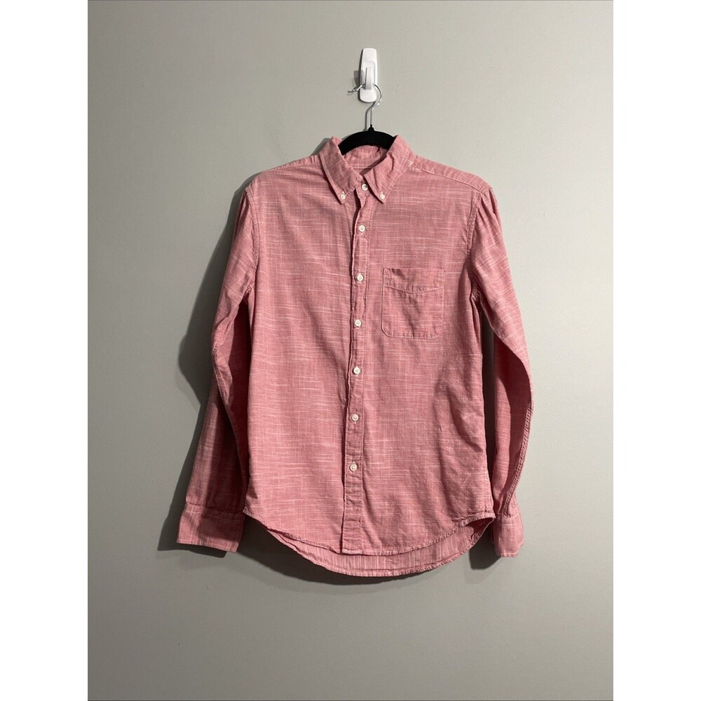 American Eagle Men’s Classic Preppy Pink Button Down Long Sleeve Shirt Size S